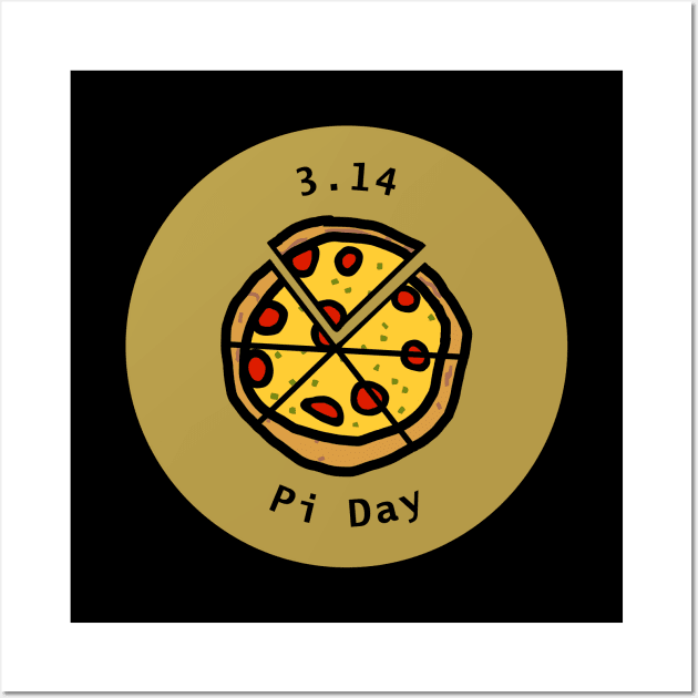 3.14 Pizza Pi Day Puns Gold Wall Art by ellenhenryart